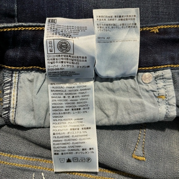 LEVI’S 721 Sz 32 Skinny High Rise Dark Wash Jeans New with Tags - Picture 10 of 10